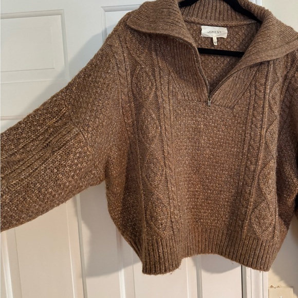 The GREAT Cable Knit Half Zip Sweater - Picture 2 of 6